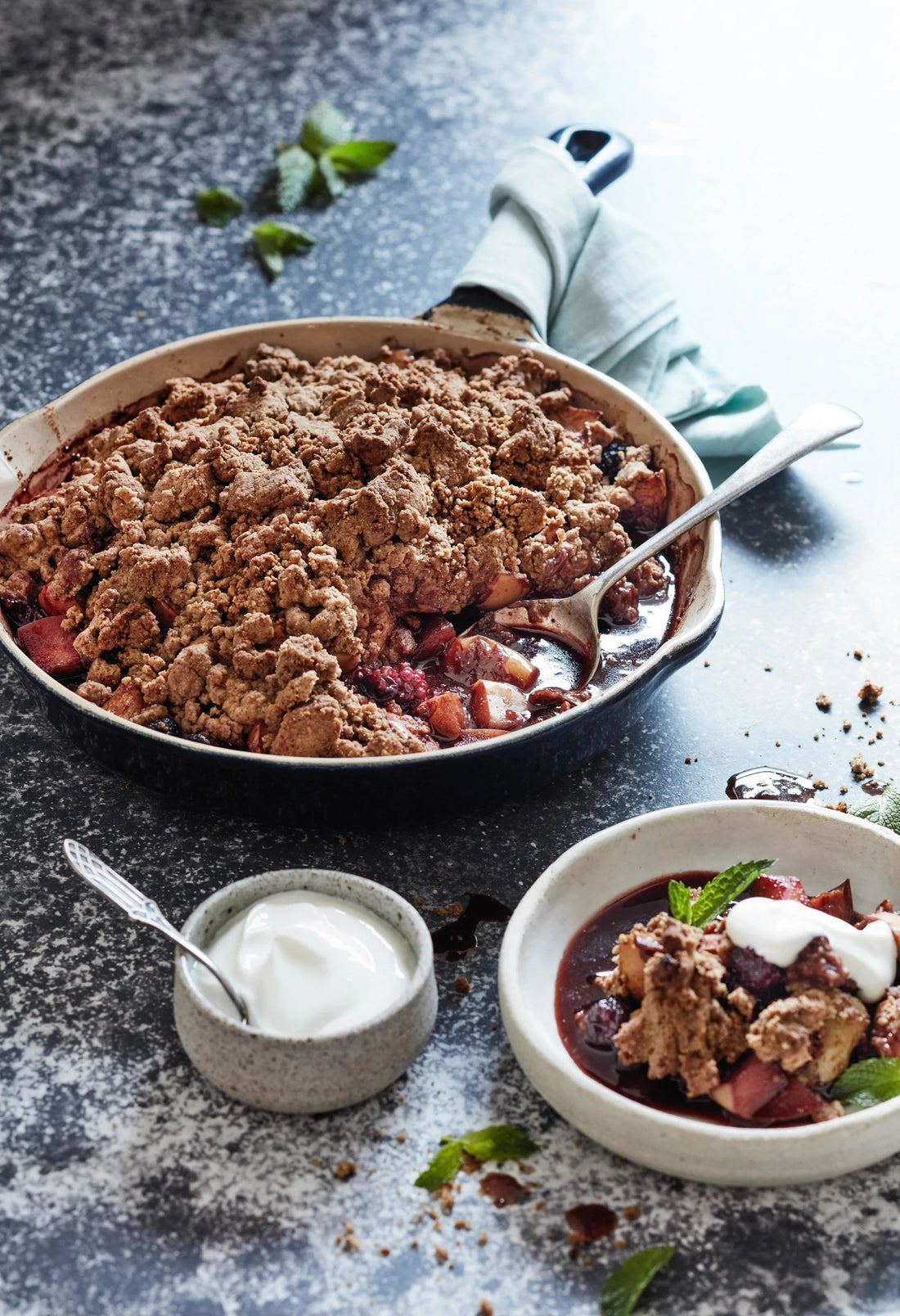 Gluten-free winter warmer berry & apple Teff crumble