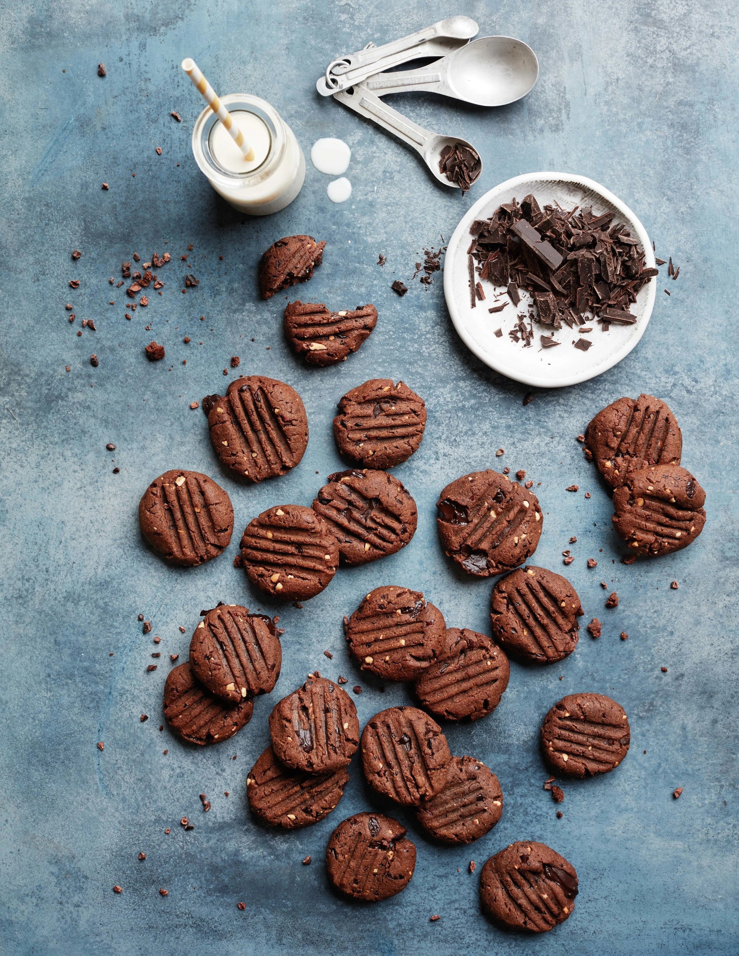 Triple Chocolate peanut chunk teff cookies