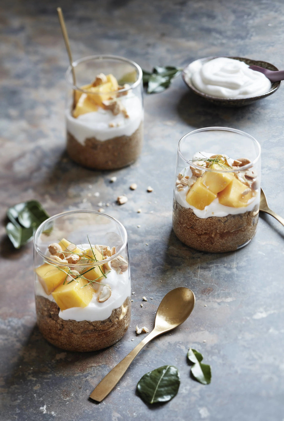 Thai style chilled coconut Teff grain pudding