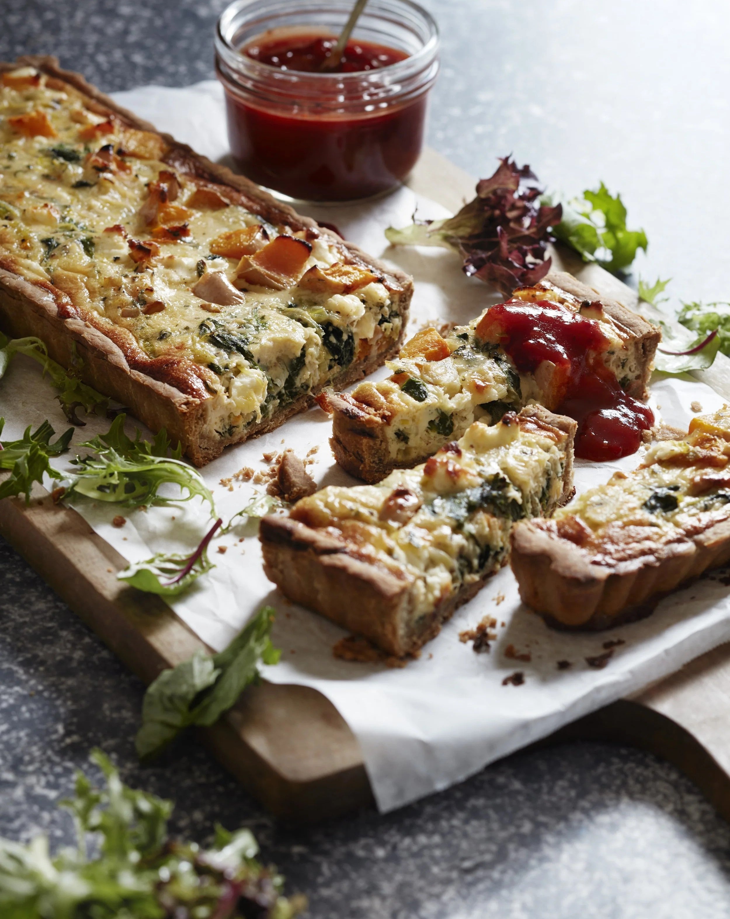 Pumpkin, Feta and Teff quiche